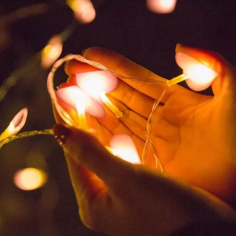 10/20 Led Cotton Love Heart LED Fairy Lights