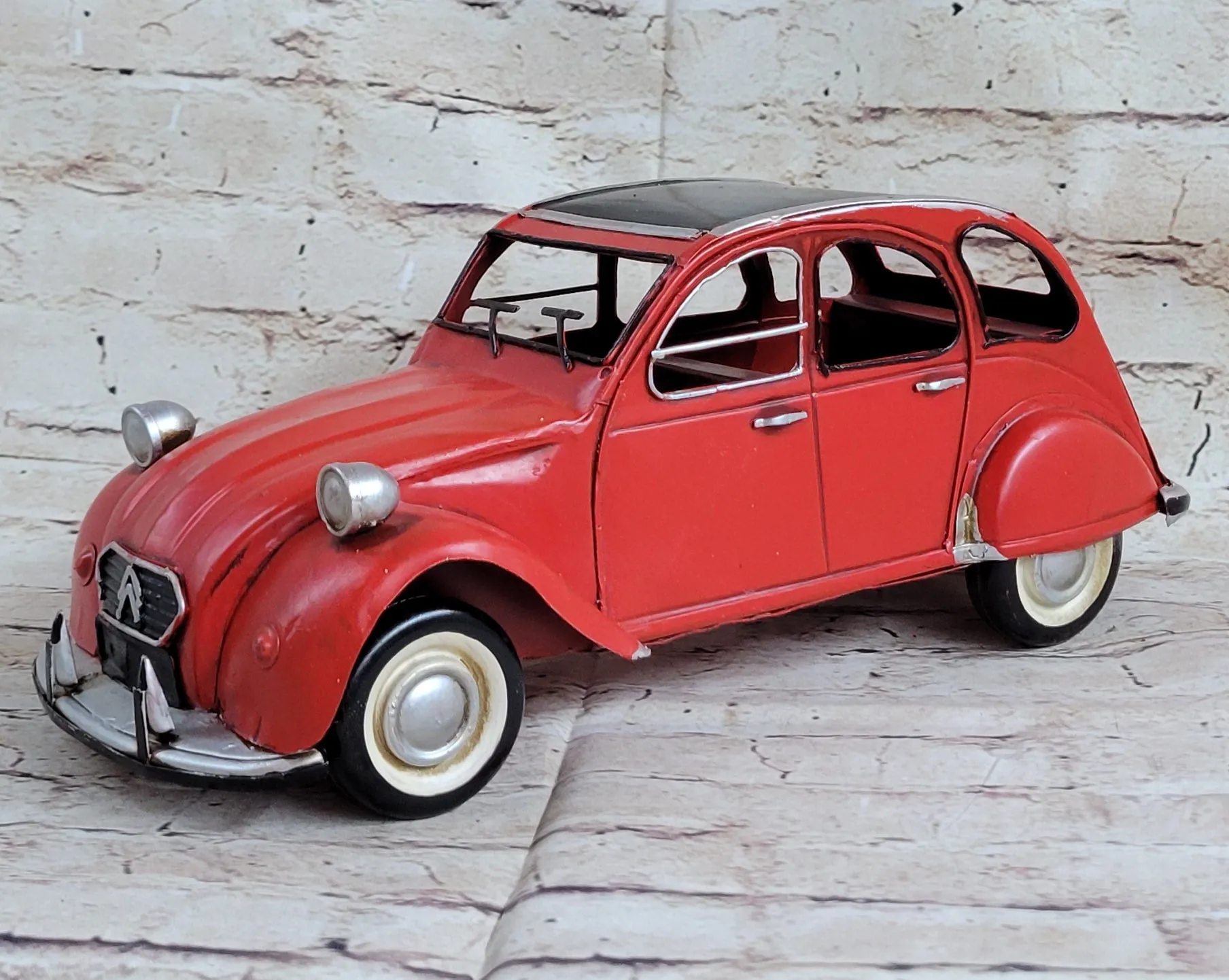 1950 CITROEN 2cv Red 1/12 Diecast Model Car by European Bronze Finery