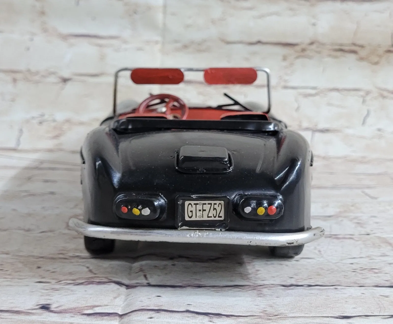 1957 BMW 507 Black Metallic with Red Interior 1/12 Diecast Model Car Office Decor