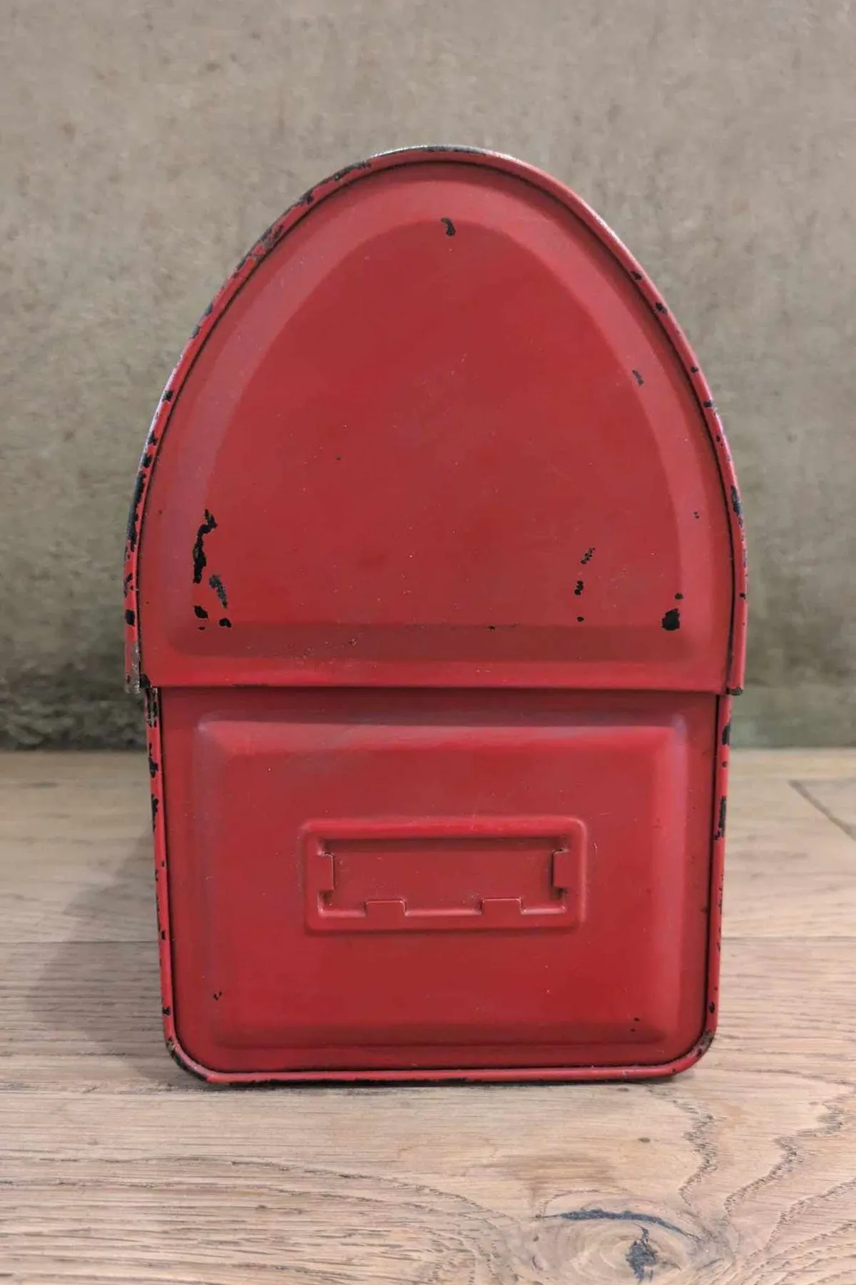 1960's Vintage Dome Red Metal Lunch Box With Thermos. Made In U.S.A