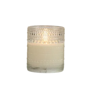 3.5" X 4" Clear Dotted Jar Pillar Flameless Candle