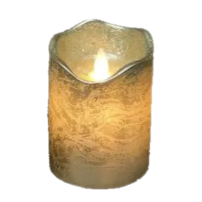 3" X 4" Pillar Flameless Candle: Gold