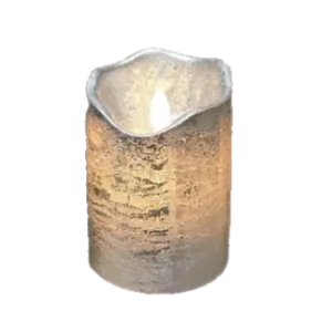 3" X 4" Pillar Flameless Candle: Silver