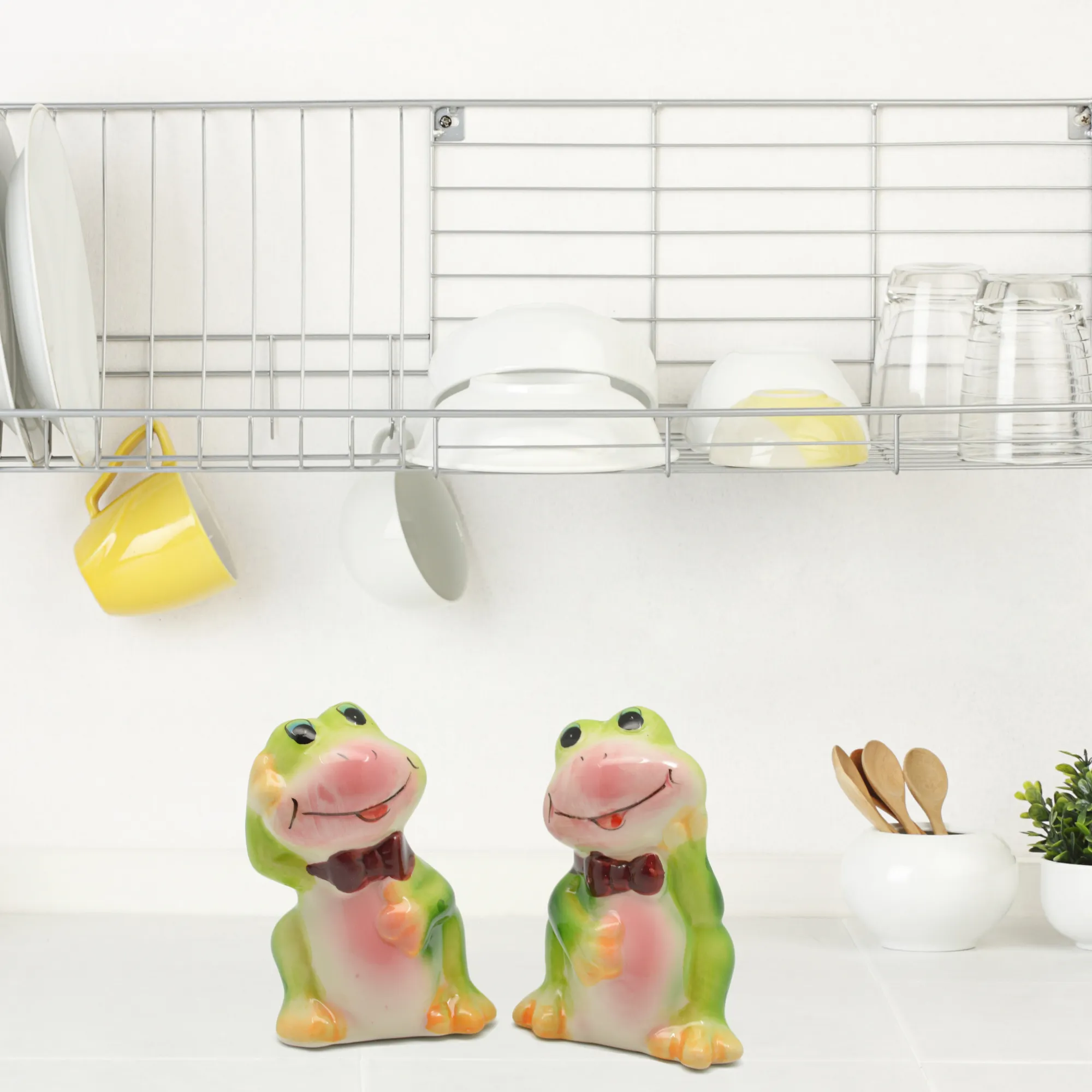 Animal Salt & Pepper Shakers Frogs Basket