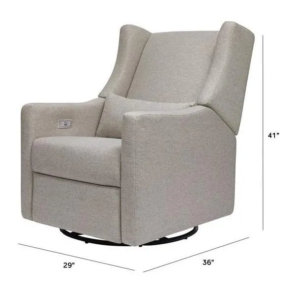 Babyletto - Kiwi Electronic Glider   Recliner - Grey Eco-Weave Performance Fabric