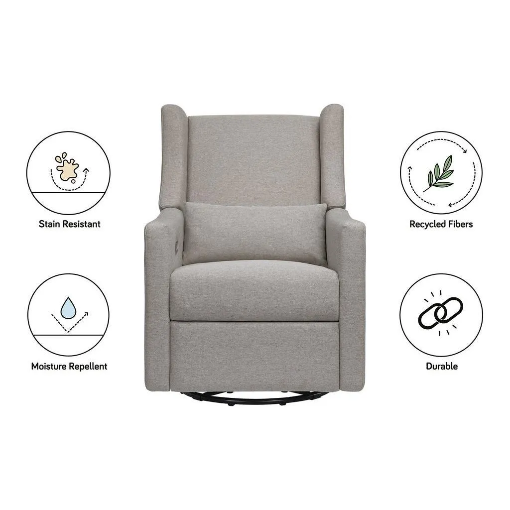 Babyletto - Kiwi Electronic Glider   Recliner - Grey Eco-Weave Performance Fabric