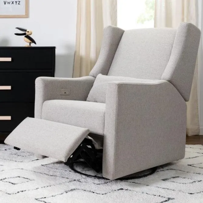 Babyletto - Kiwi Electronic Glider   Recliner - Grey Eco-Weave Performance Fabric