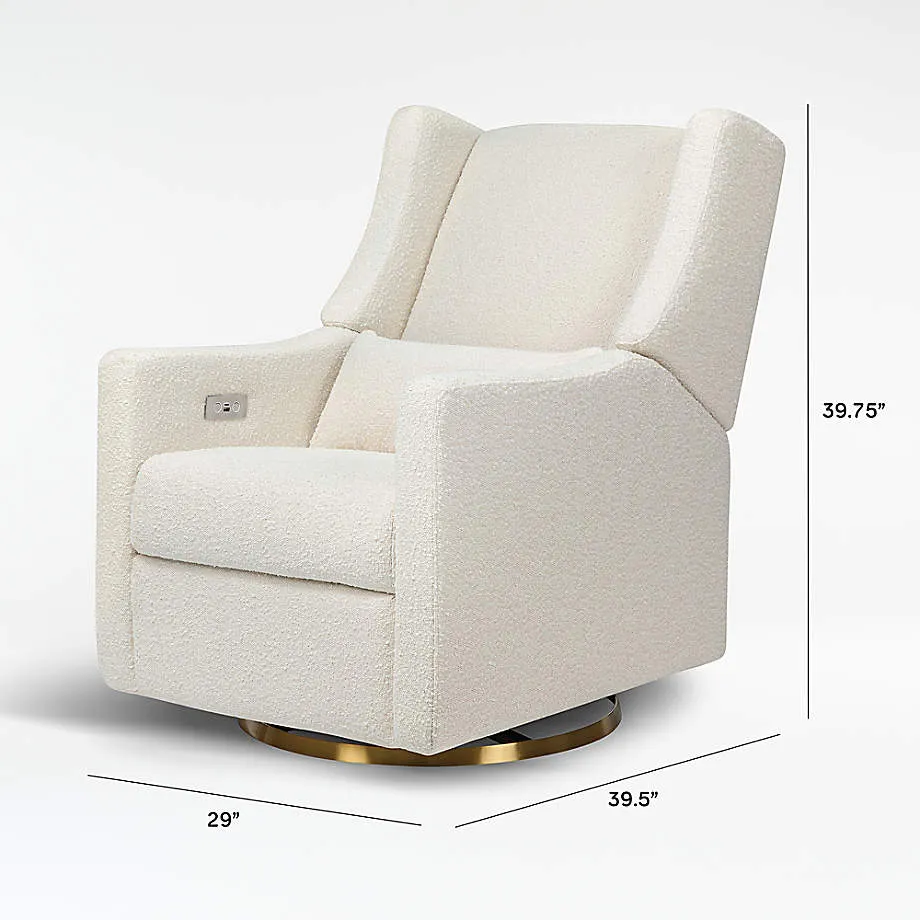 Babyletto - Kiwi Electronic Glider   Recliner - Luxe Ivory Boucle with Gold Base