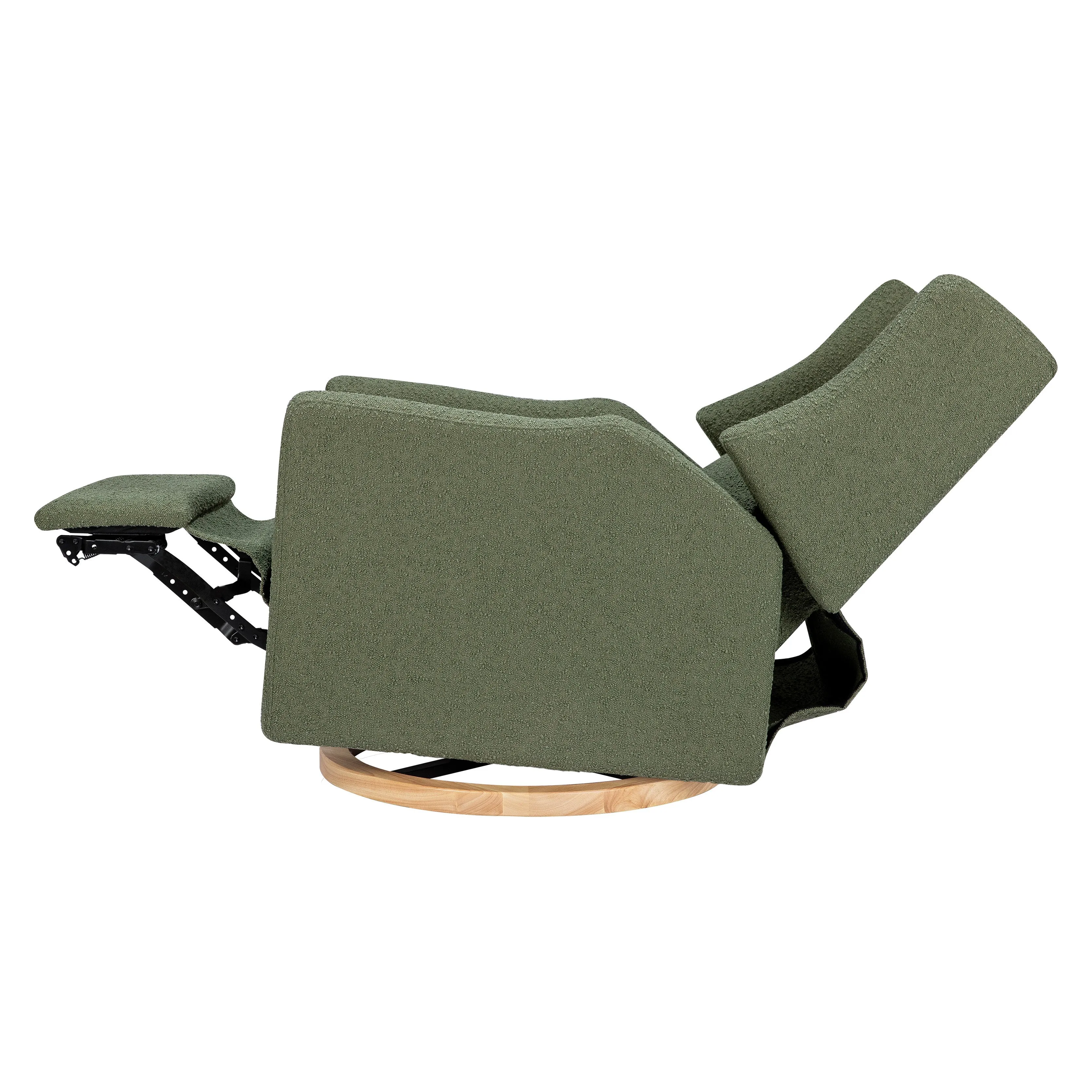 Babyletto - Kiwi Electronic Glider   Recliner - Luxe Olive Boucle with Light Wood Base