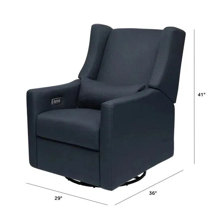 Babyletto - Kiwi Electronic Glider   Recliner - Navy Eco-Twill Performance Fabric