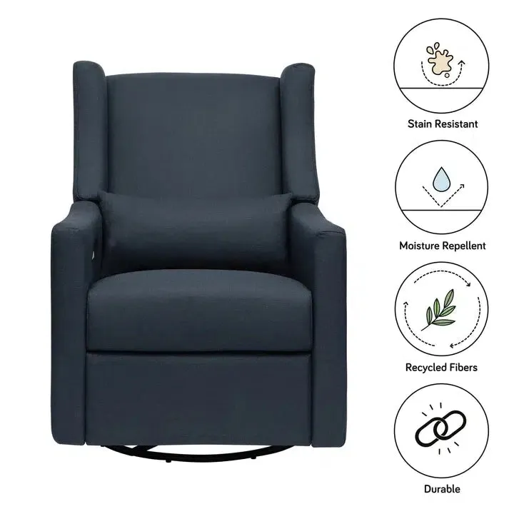 Babyletto - Kiwi Electronic Glider   Recliner - Navy Eco-Twill Performance Fabric