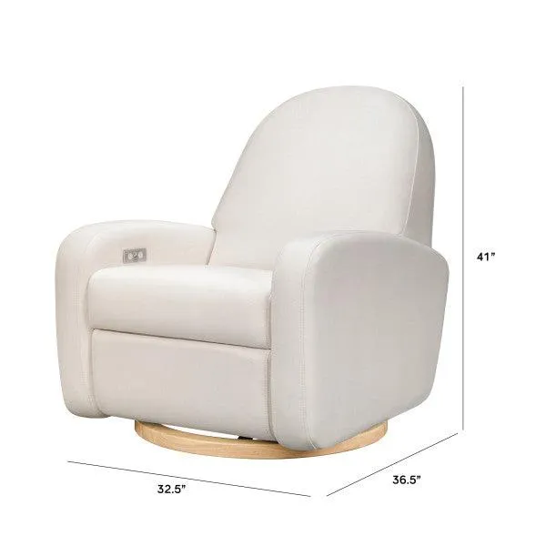 Babyletto - Nami Electronic Glider   Recliner - Cream Eco-Weave Performance Fabric