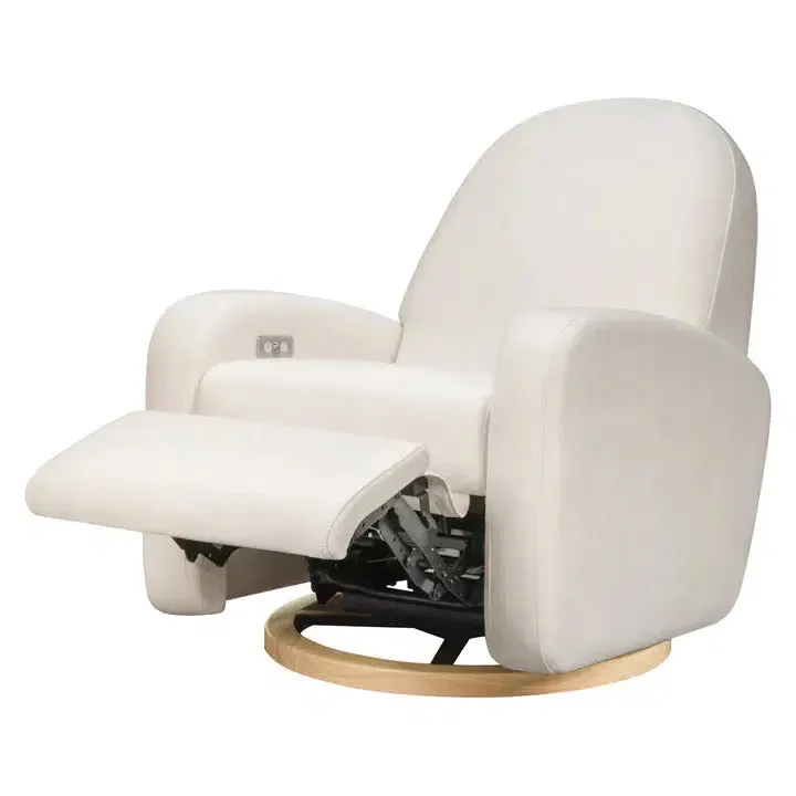 Babyletto - Nami Electronic Glider   Recliner - Cream Eco-Weave Performance Fabric