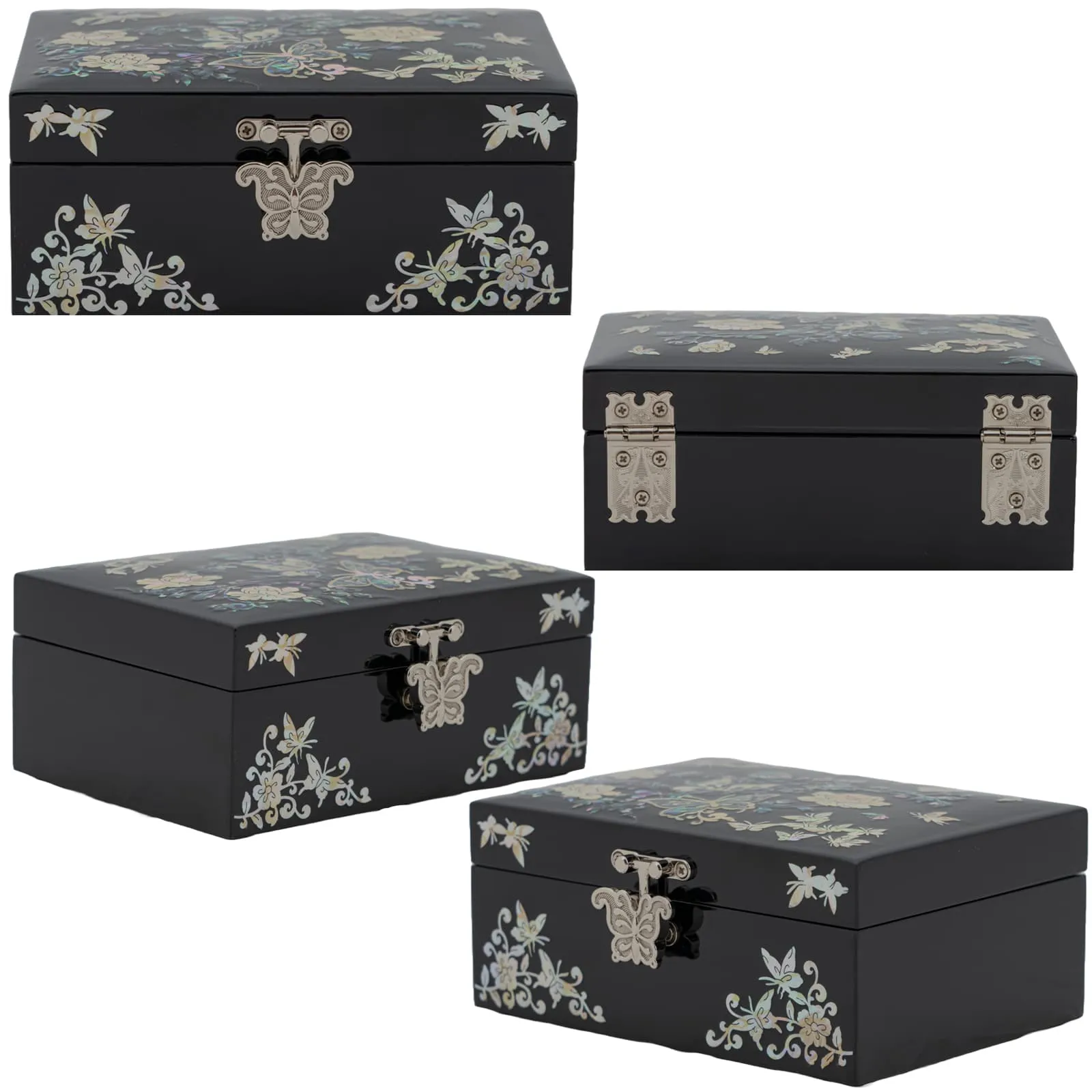 Butterfly and Flowers Jewelry Box