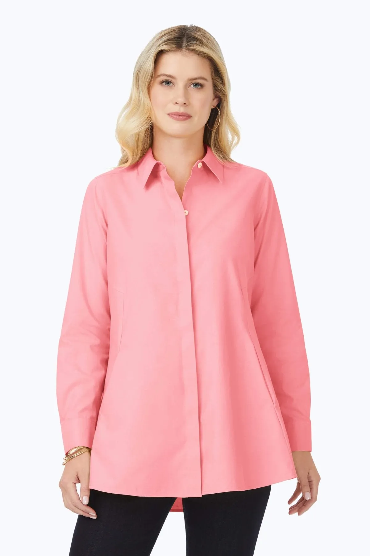 Cici Pinpoint No Iron Long Sleeve Tunic