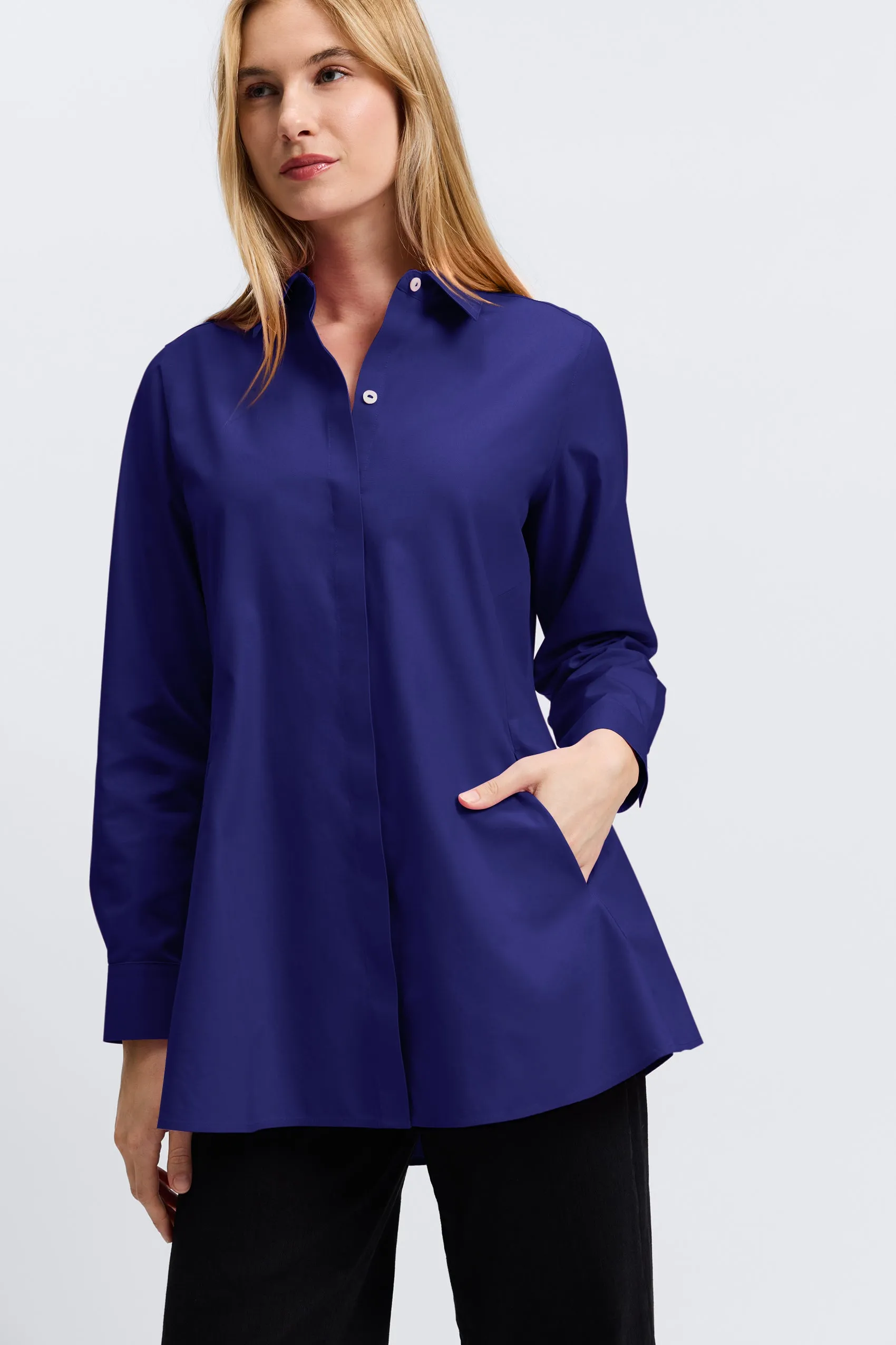 Cici Pinpoint No Iron Long Sleeve Tunic