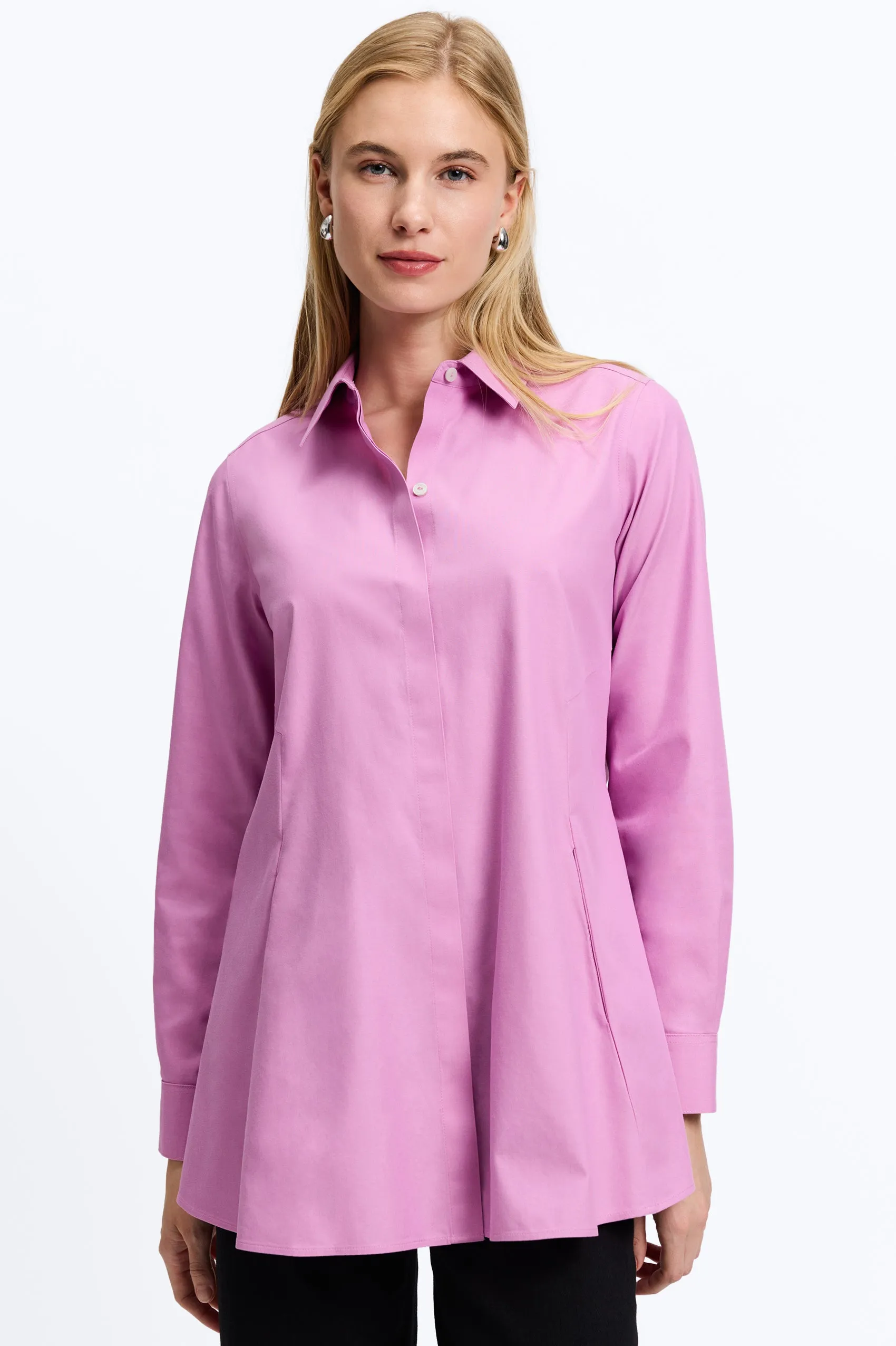 Cici Pinpoint No Iron Long Sleeve Tunic