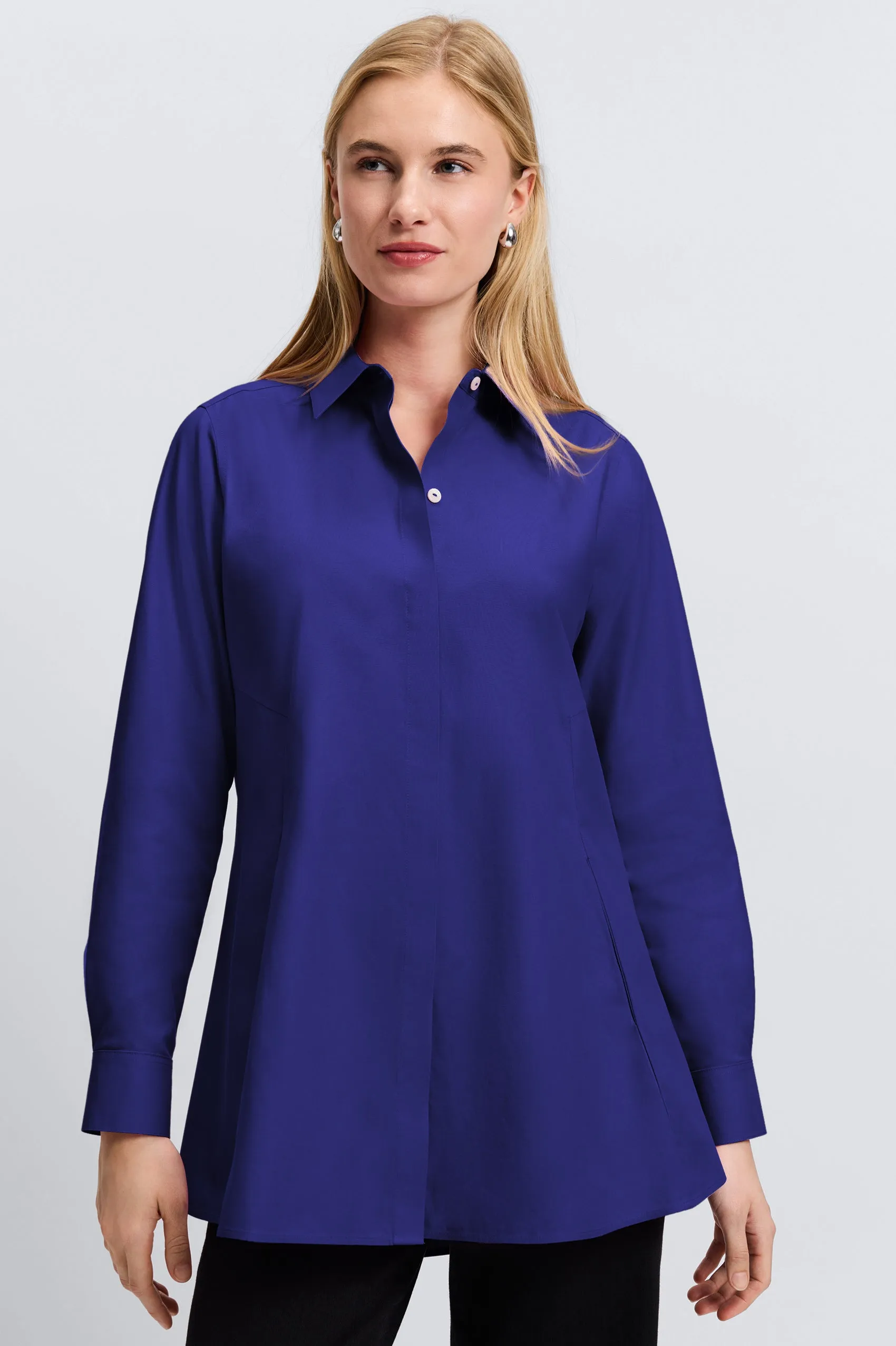 Cici Pinpoint No Iron Long Sleeve Tunic