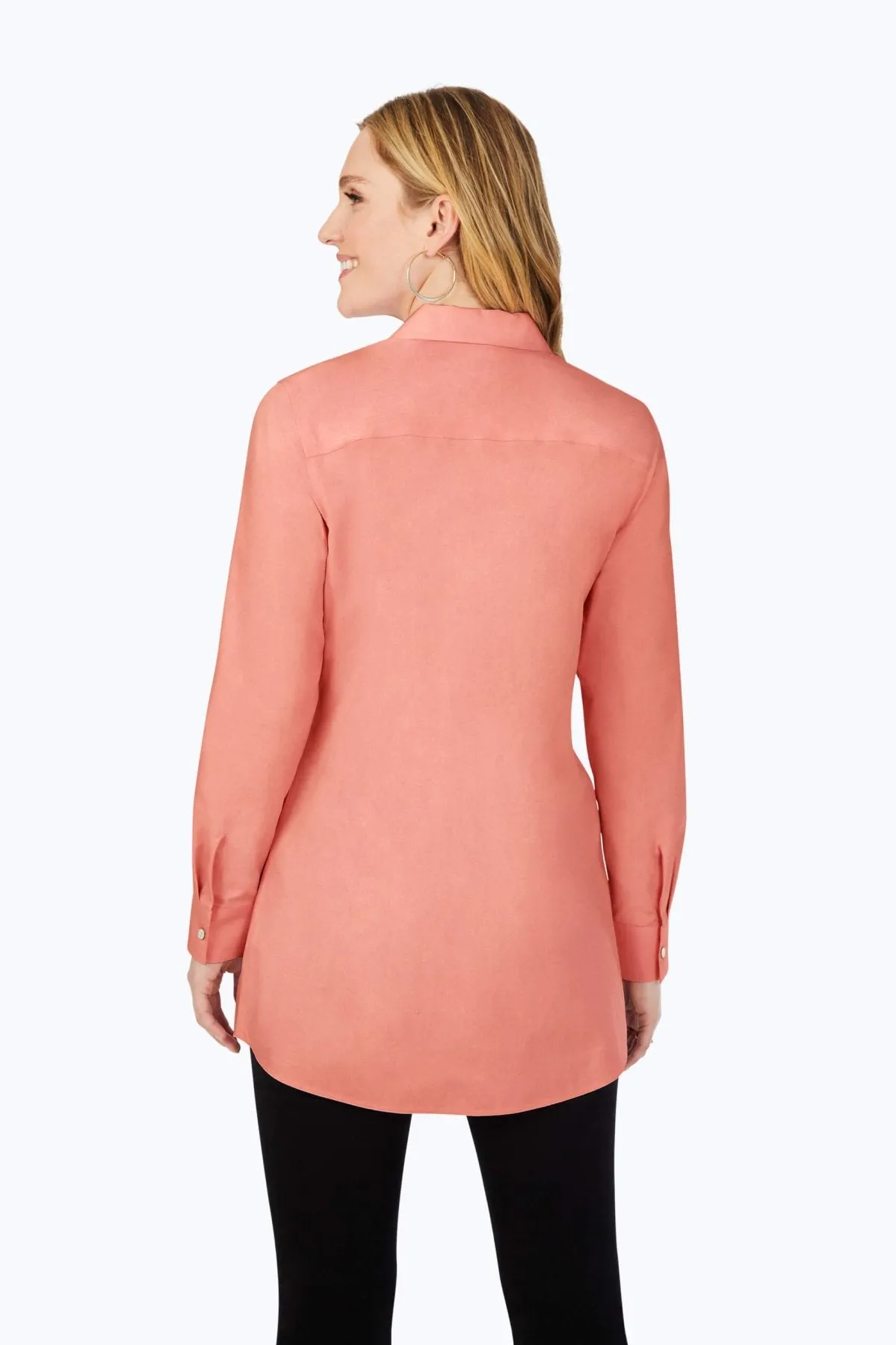 Cici Pinpoint No Iron Long Sleeve Tunic