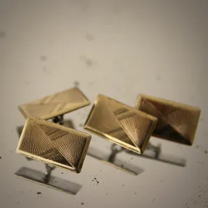 Deco English Etched Cufflinks