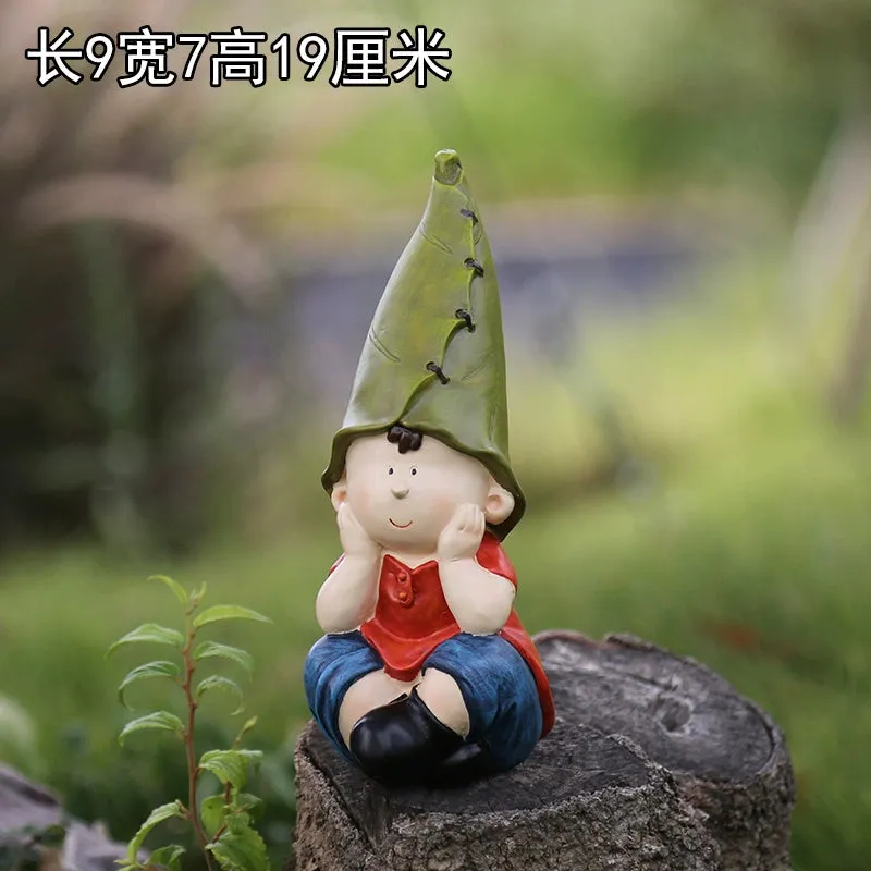 Garden Decoration Courtyard Pergola Decorative Small Ornaments Gardening Decorations Resin Doll Character Children Ornaments