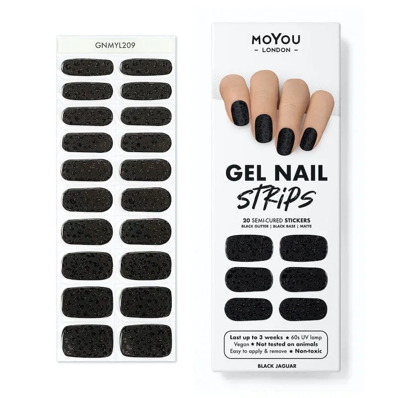 Gel Nail Strip ★ Black Jaguar