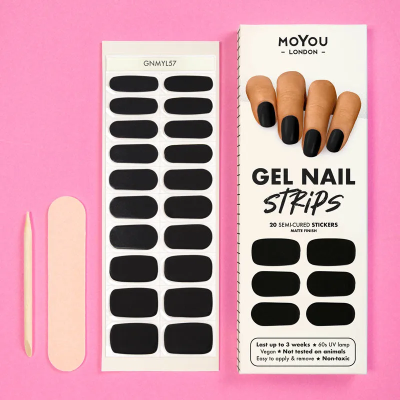 Gel Nail Strip ★ Blackout ★ Matte Effect