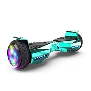 HOVERSTAR Hoverboard Certified HS2.01 Bluetooth Flash Wheel with LED Light Self Balancing Wheel Electric Scooter (Chrome Turquoise)