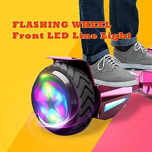 HOVERSTAR Hoverboard Certified HS2.01 Bluetooth Flash Wheel with LED Light Self Balancing Wheel Electric Scooter (Pink)