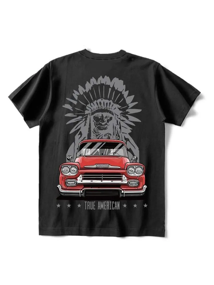 Indian Car Red Print T-Shirt