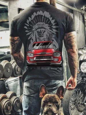 Indian Car Red Print T-Shirt