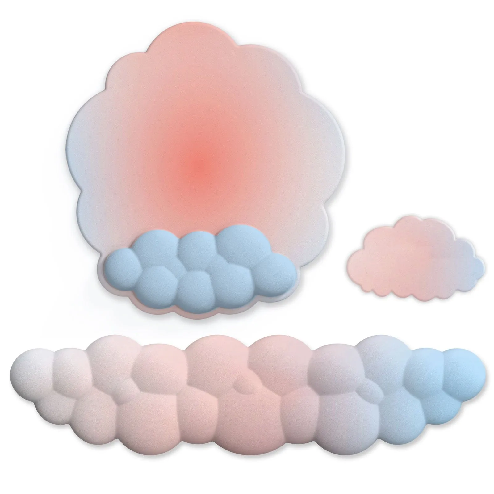 Kawaii Pastel White Cloud Keyboard Desktop Wrist Support Rest / Mouse Pad