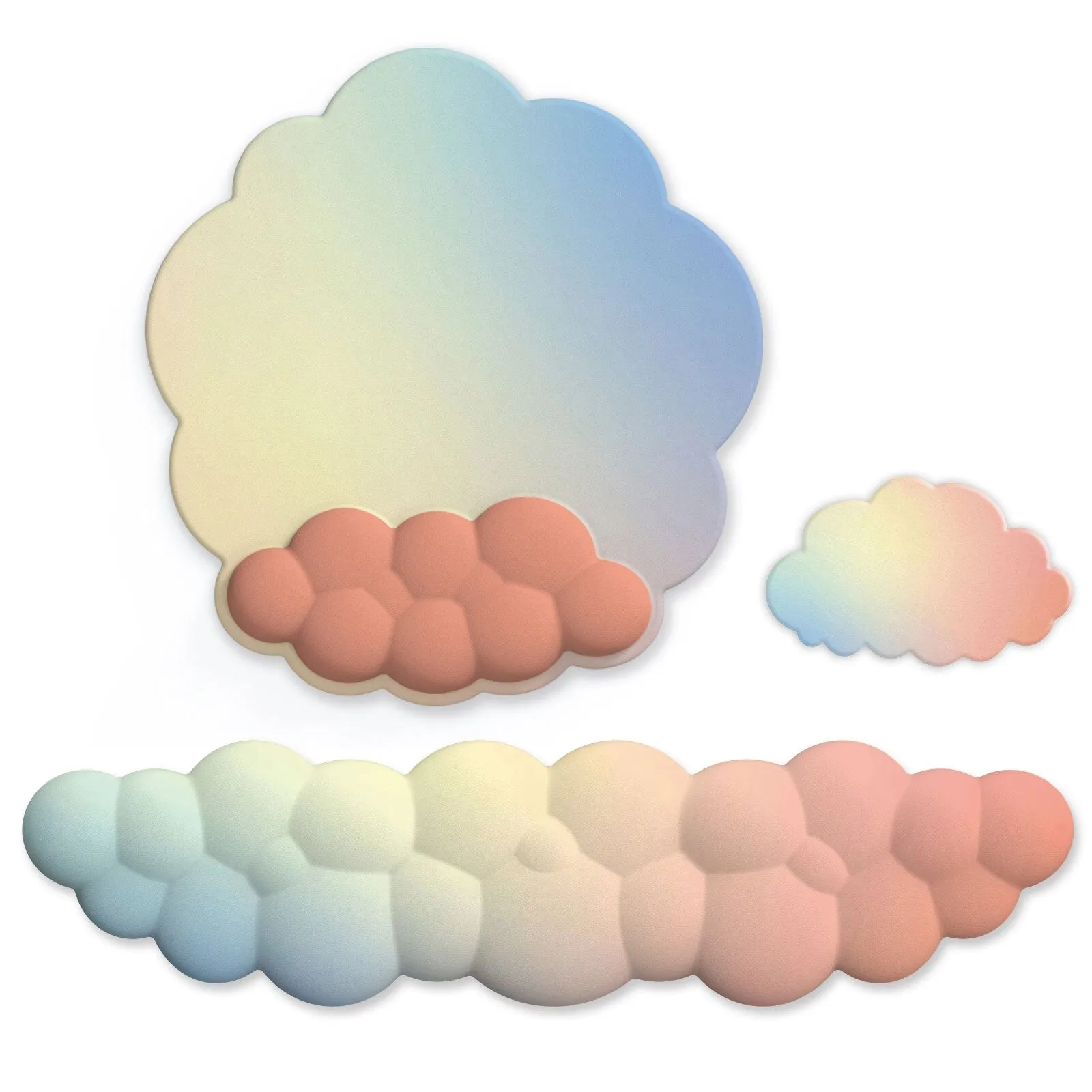 Kawaii Pastel White Cloud Keyboard Desktop Wrist Support Rest / Mouse Pad