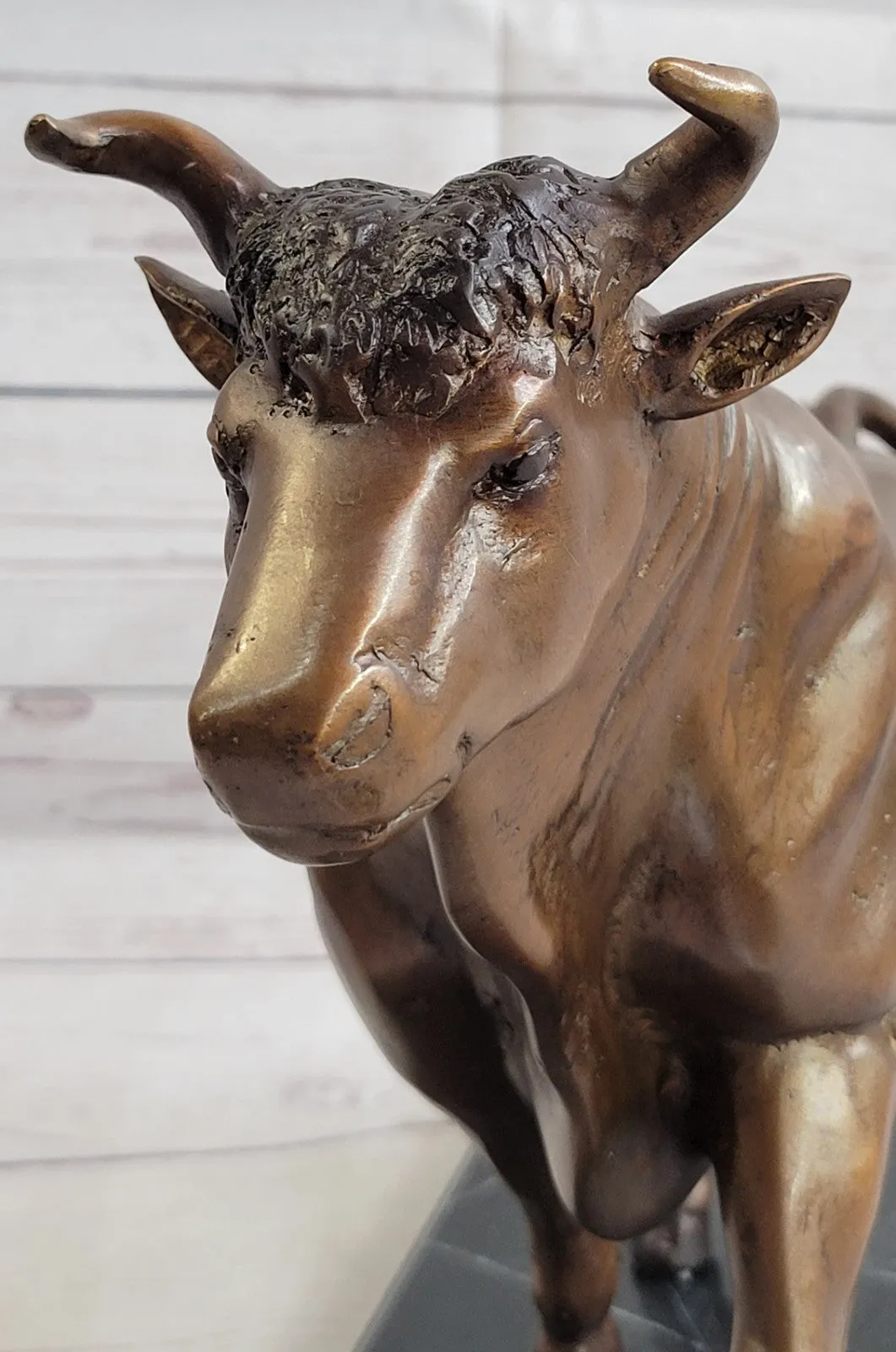 MAJESTIC BRONZE STATUE COW BULL CLASSIC SCULPTURE HOT CAST FIGURINE HOME DECOR