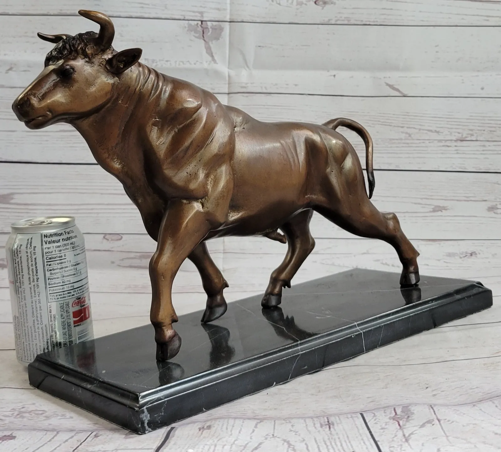 MAJESTIC BRONZE STATUE COW BULL CLASSIC SCULPTURE HOT CAST FIGURINE HOME DECOR