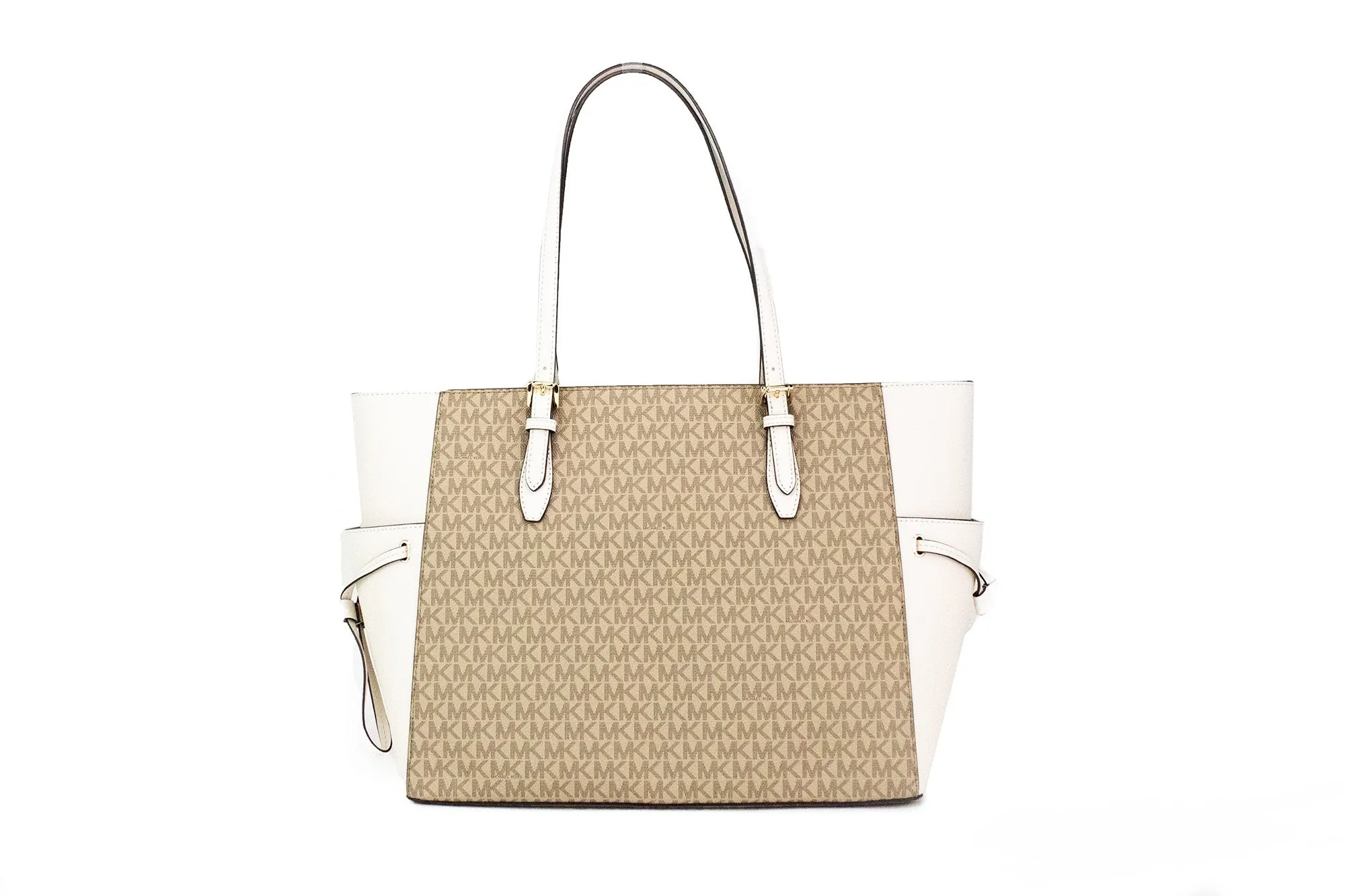 Michael Kors Gilly Large Travel Print Drawstring Tote Bag (Light Cream)