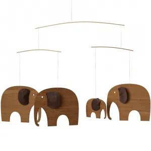 Mobile Elephant Party, Teak Wood