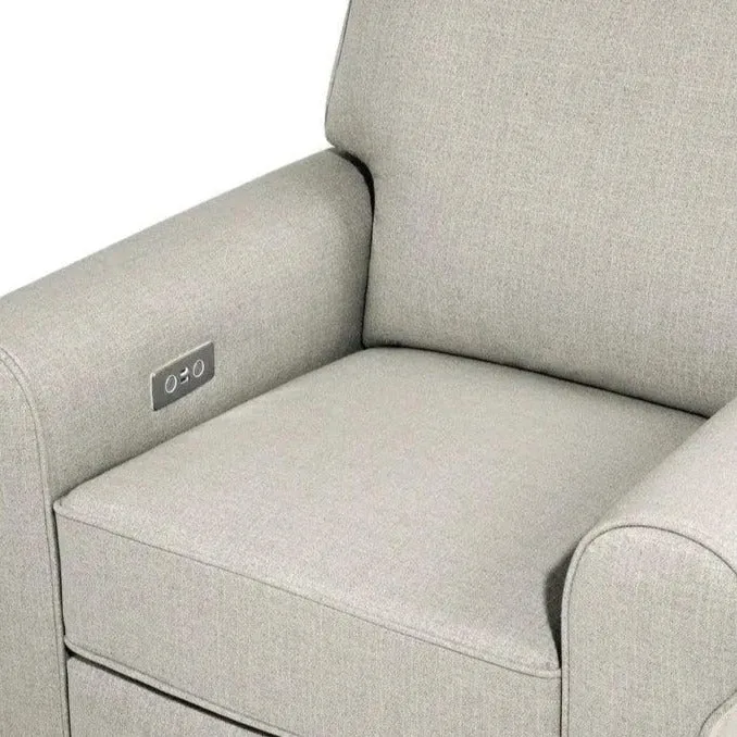 Monogram by Namesake - Monroe Pillowback Power Recliner - Grey Eco-Twill Performance Fabric