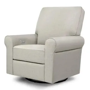 Monogram by Namesake - Monroe Pillowback Power Recliner - Grey Eco-Twill Performance Fabric