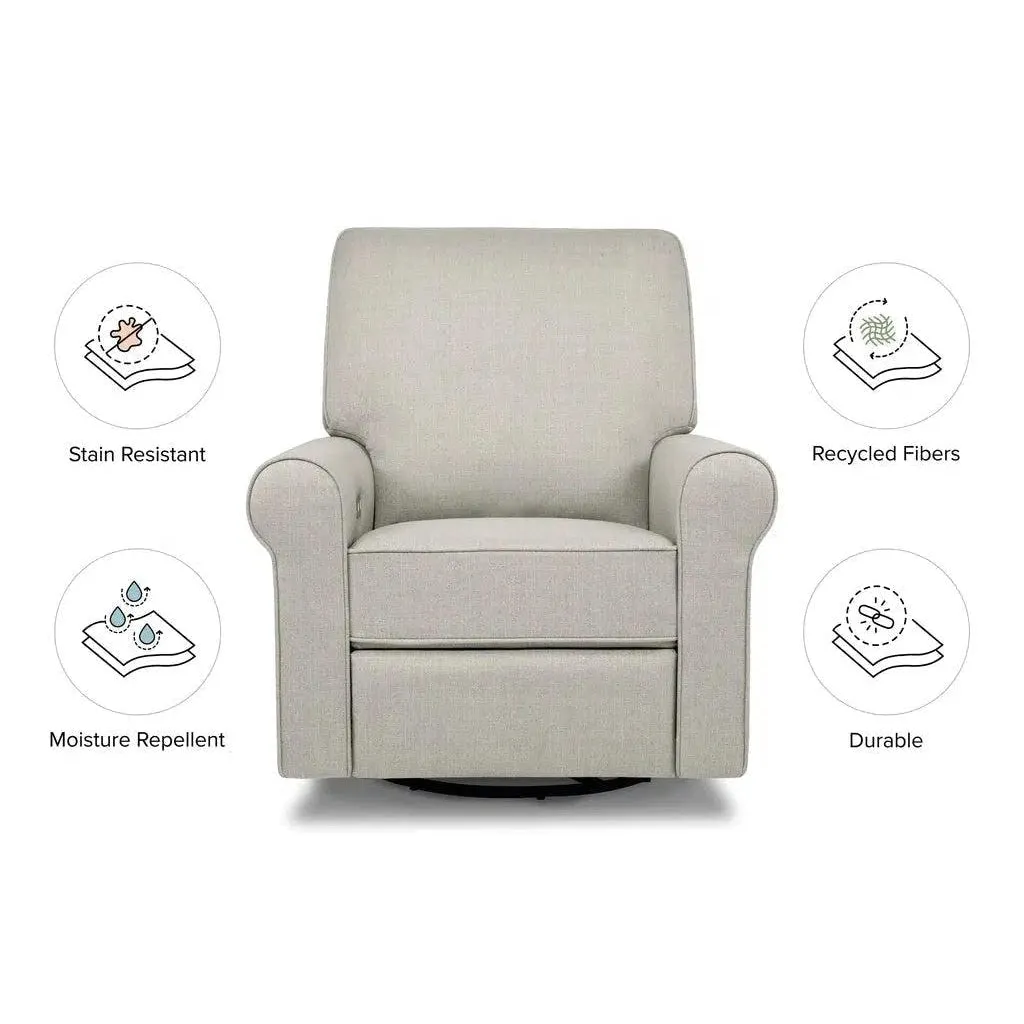 Monogram by Namesake - Monroe Pillowback Power Recliner - Grey Eco-Twill Performance Fabric