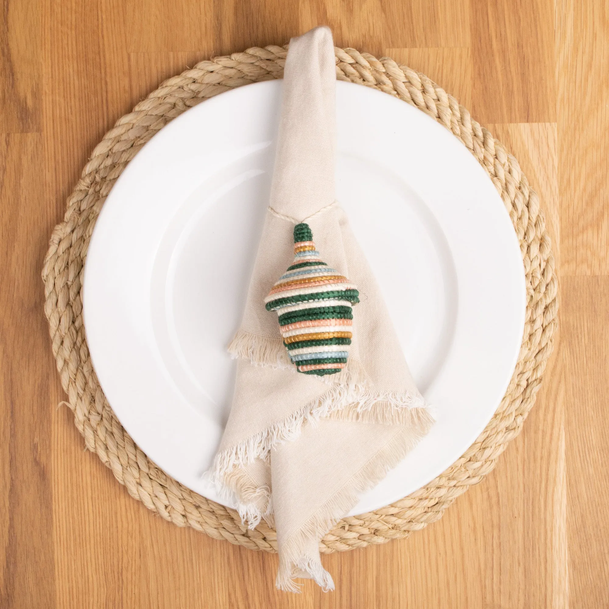 Natural Raffia Woven Placemats - 6 Pieces