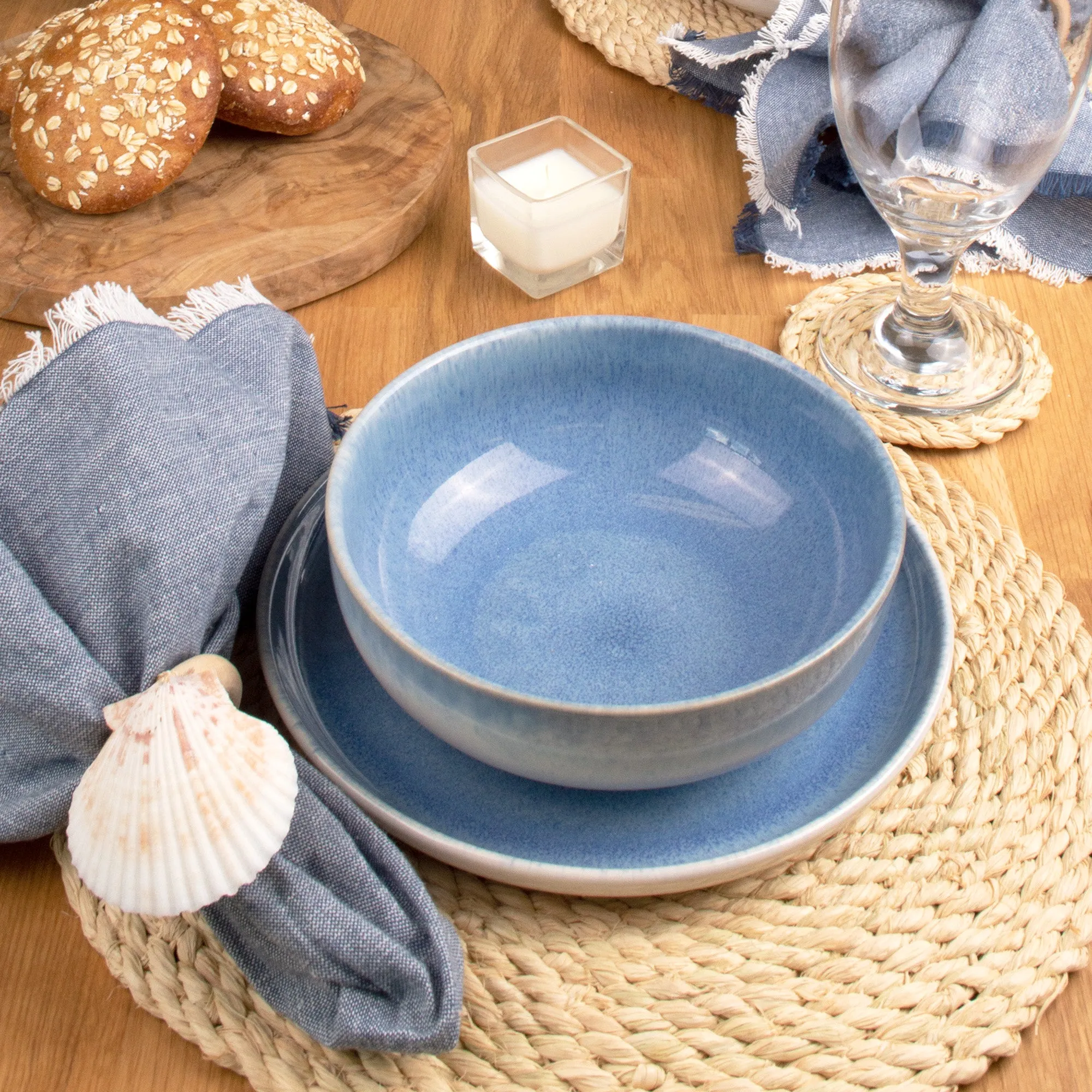 Natural Raffia Woven Placemats - 6 Pieces