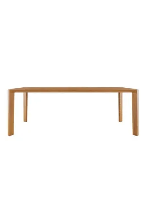 Natural Teak Minimalist Dining Table | Dareels Pameran