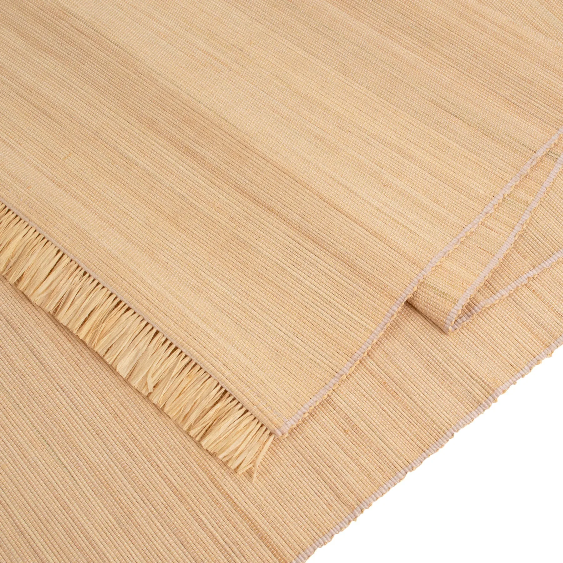 Neutral Fringed Table Runner - 72" Natural