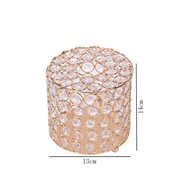 Nordic Crystal Pearl Tissue Box Office Organiser Dressing Table Storage Box Home Desktop Cylinder Napkin Container