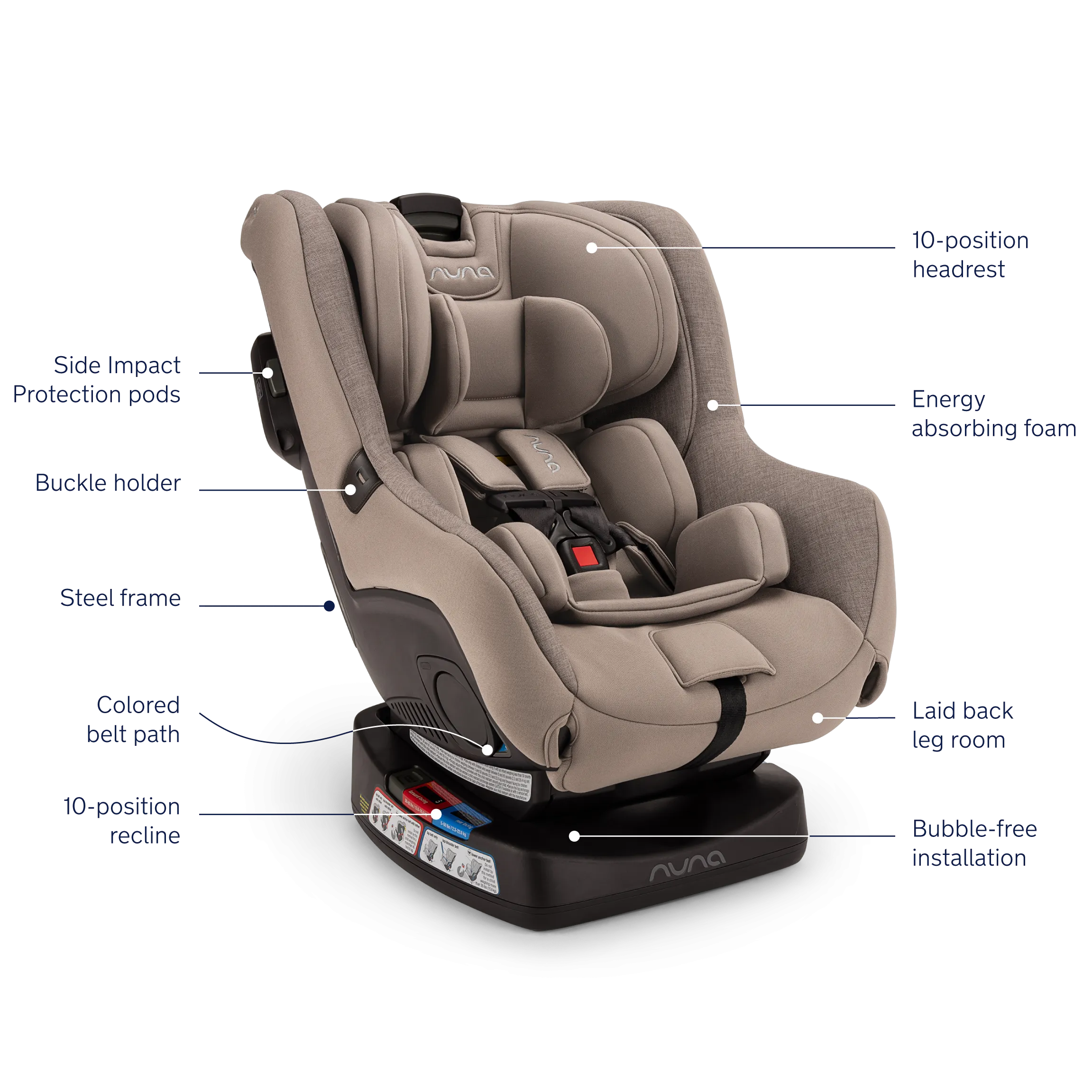 Nuna - Rava Flame Retardant Free Convertible Car Seat - Cedar