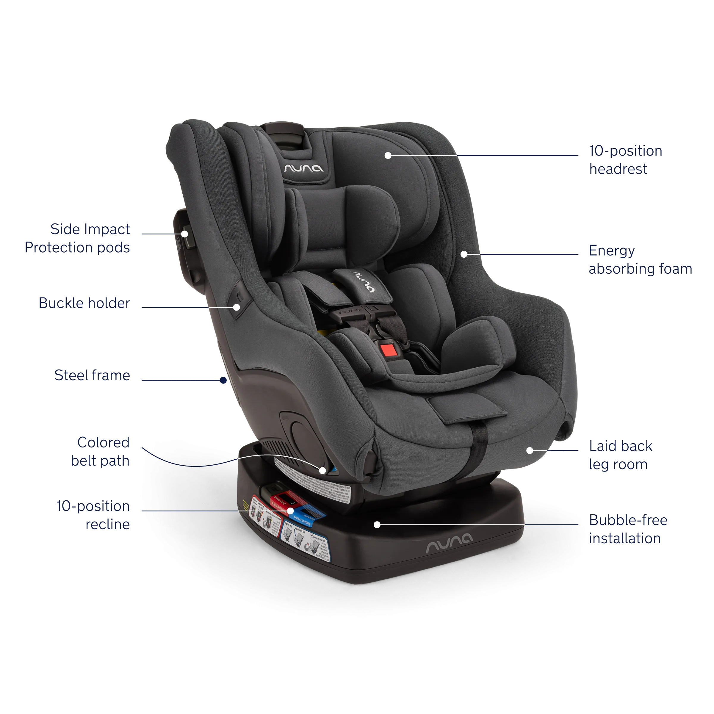 Nuna - Rava Flame Retardant Free Convertible Car Seat - Ocean