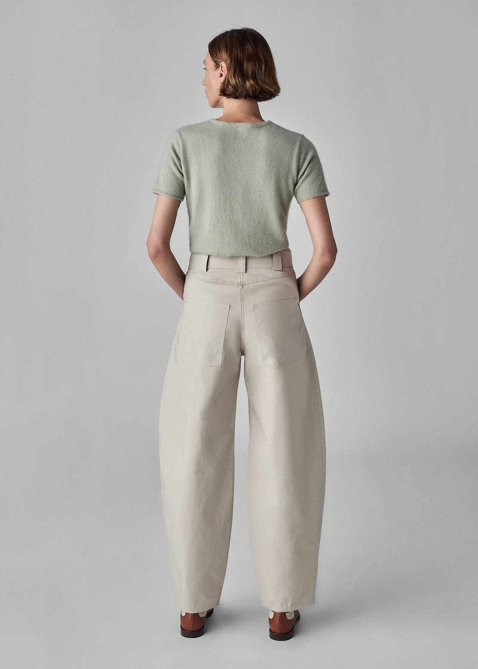 Patch Pant in Cotton Twill - Beige