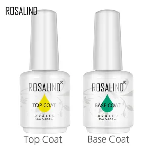 Rosalind Flash Deal 2PCS/Set 15ml White Bottle Top & Base Coat Vernis