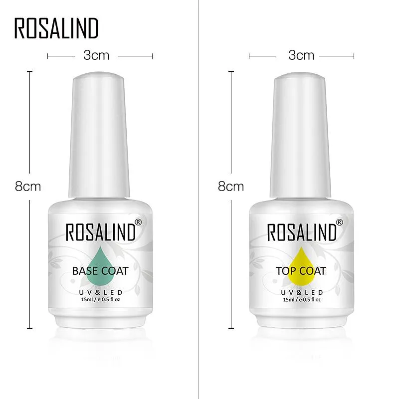 Rosalind Flash Deal 2PCS/Set 15ml White Bottle Top & Base Coat Vernis